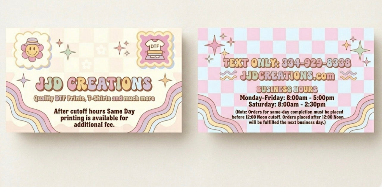 Custom business cards 2x3.5 inches