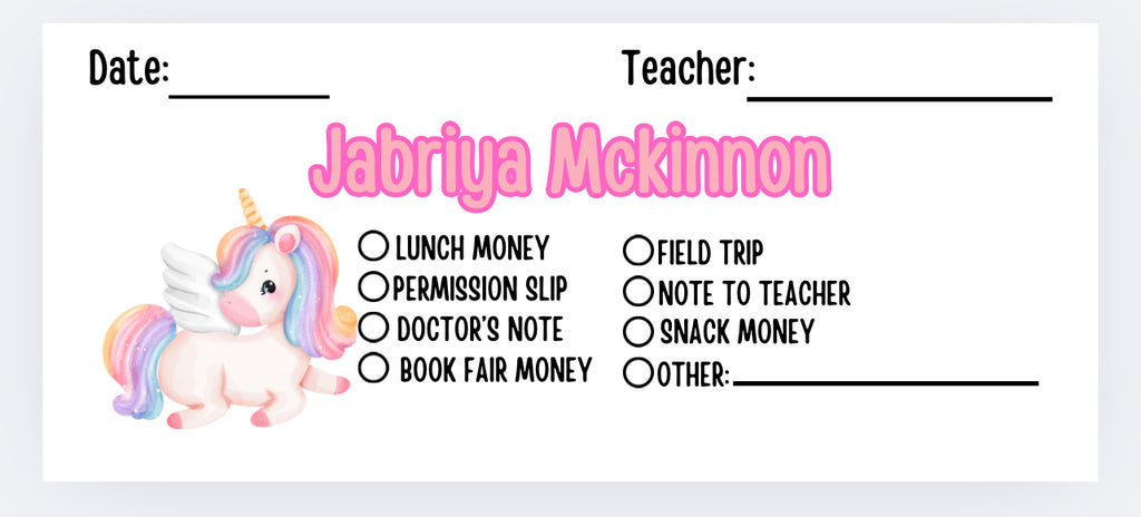 Personalized custom school envelopes