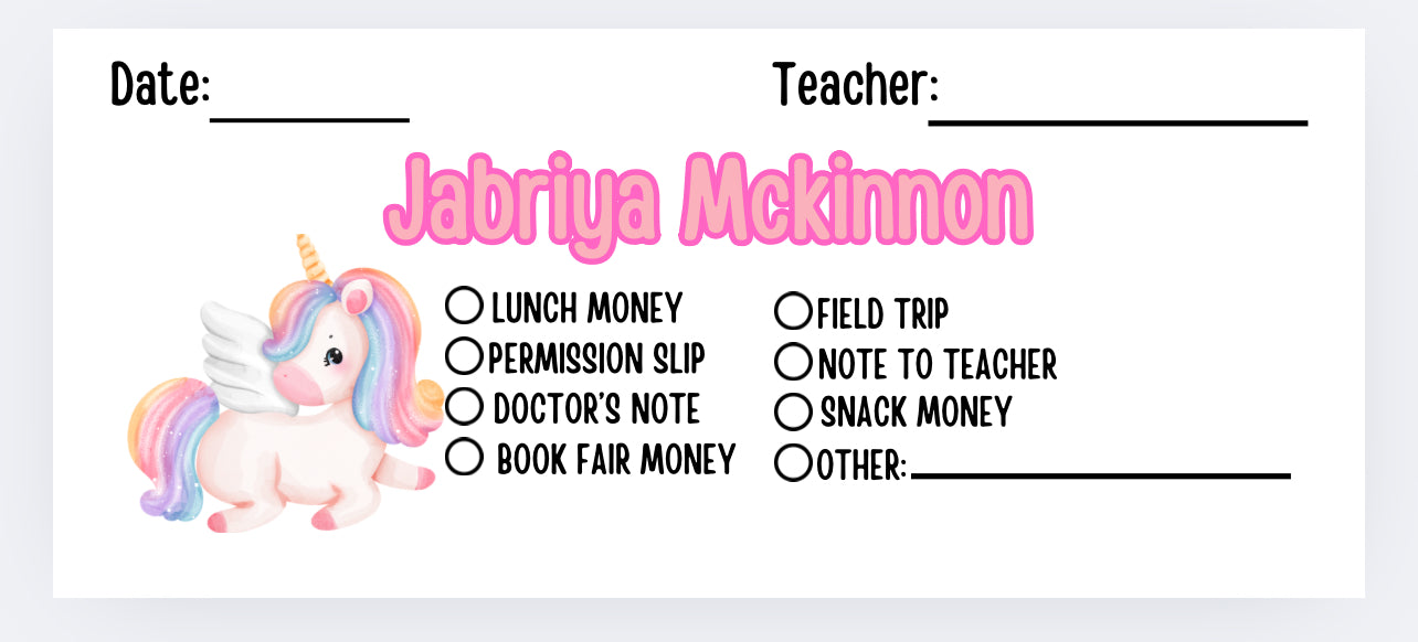 Personalized custom school envelopes