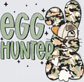 Egg Hunter Easter Bunny in Camouflage Outfit with Sparkles