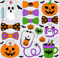 Halloween Medical Nurse Pumpkins Ghosts Bow Ties Stethoscope