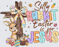 Silly Rabbit Easter Is For Jesus Cross Bunny Colorful Design