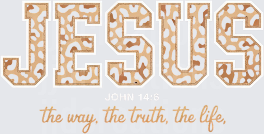 JESUS The Way The Truth The Life Brown Leopard Print