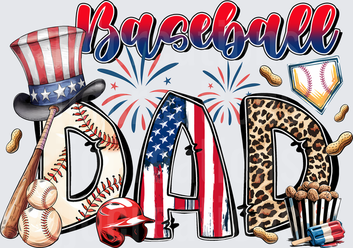 Baseball Dad Patriotic American Flag Uncle Sam Hat Design