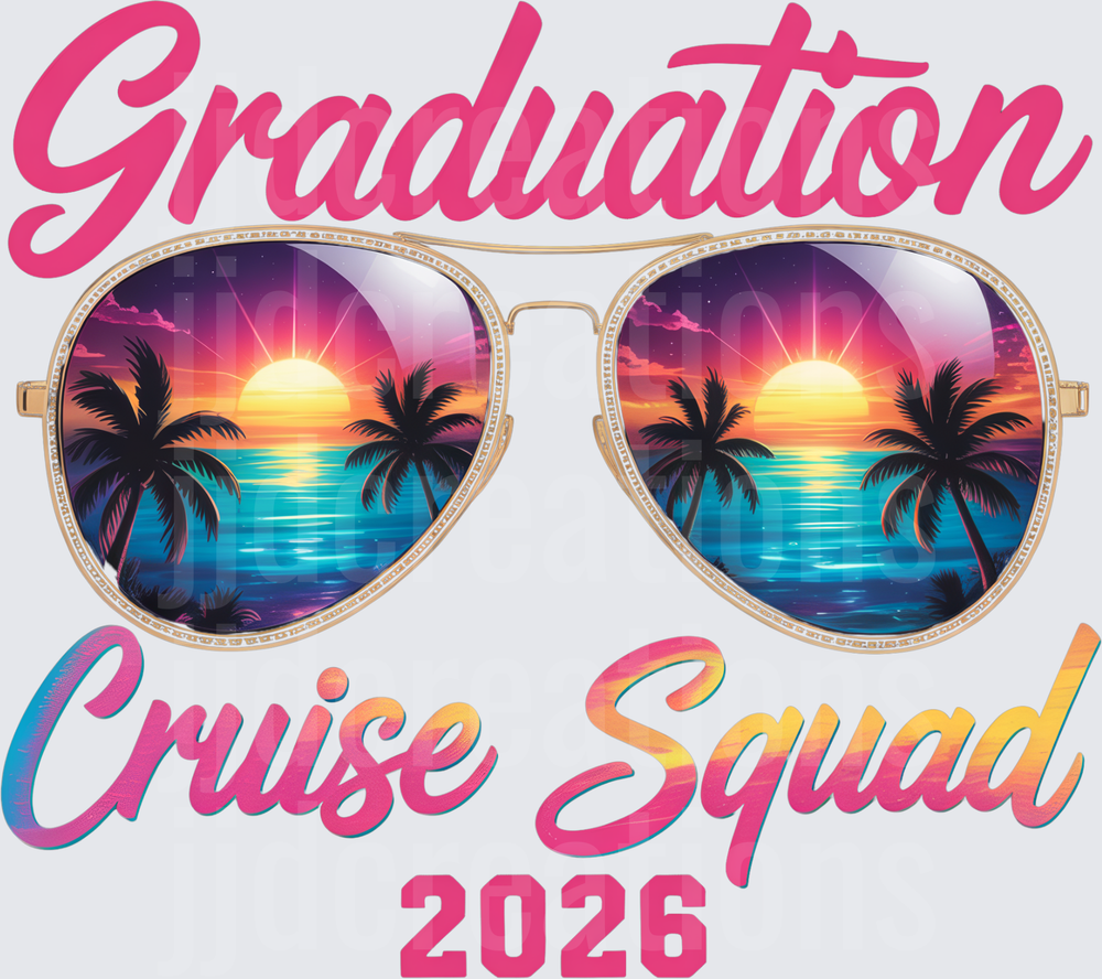 Graduation Cruise Squad 2026 Tropical Sunglasses Sunset