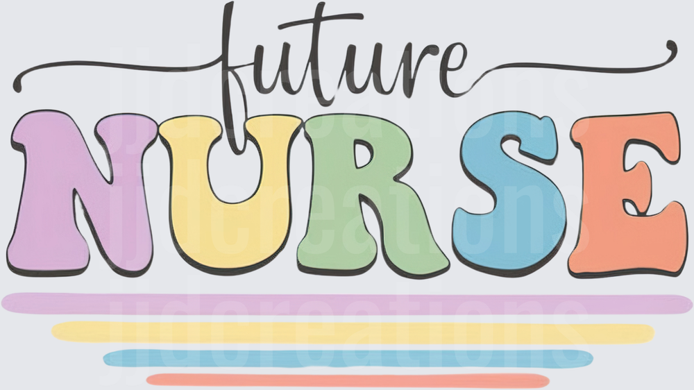 Future Nurse Colorful Rainbow Text Design