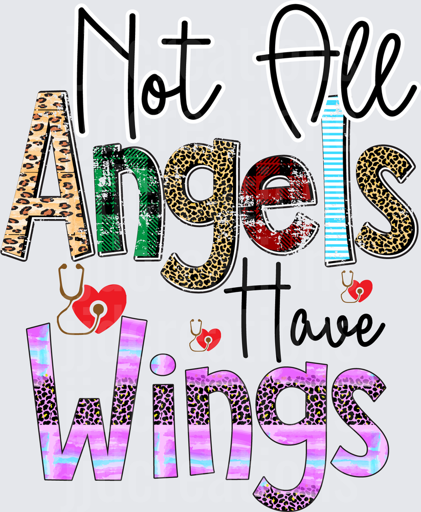 Not All Angels Have Wings Leopard Print Typography Design