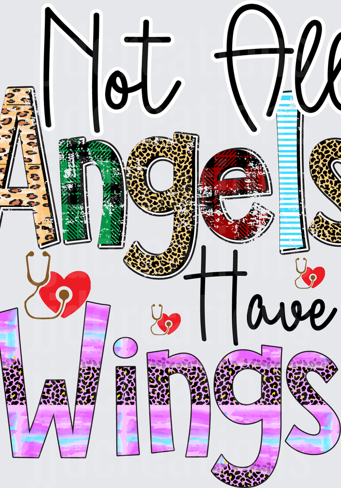 Not All Angels Have Wings Leopard Print Typography Design