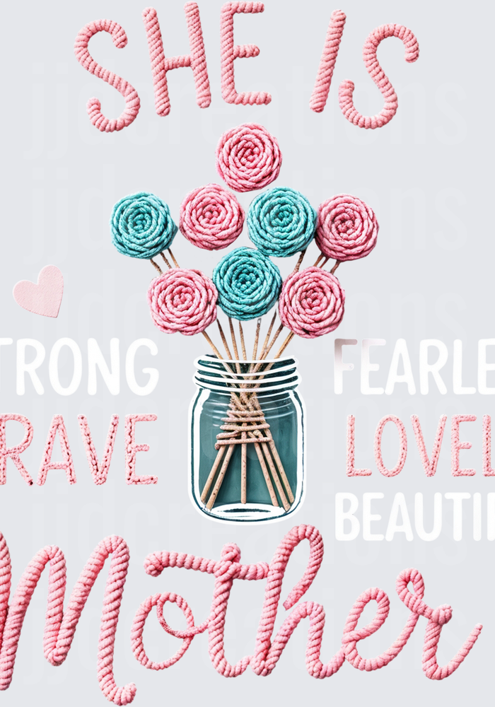 She Is Brave Lovely Mother Mason Jar Flower Bouquet