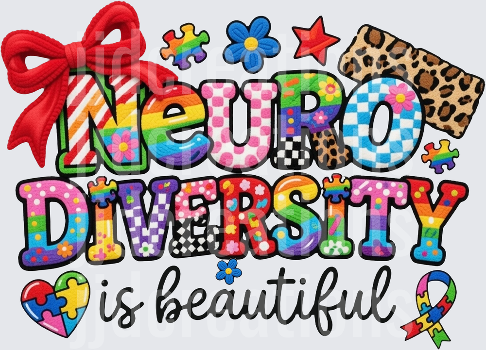 Neuro Diversity is Beautiful Autism Awareness Design