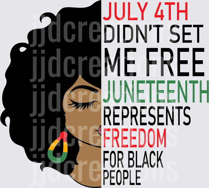 Juneteenth Freedom Black Woman Silhouette Pan-African Colors