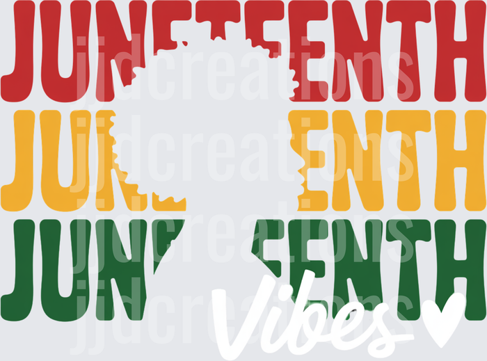 Juneteenth Red Yellow Green Celebration Typography Design