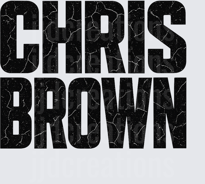 Chris Brown Distressed Cracked Text Logo
