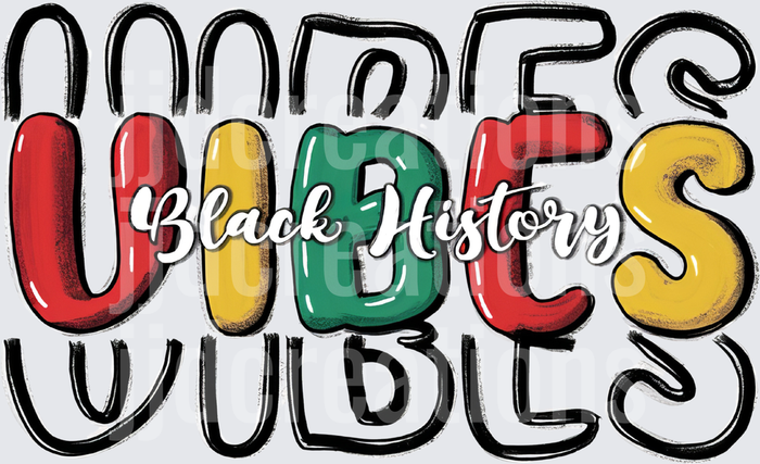 Black History Vibes Colorful Retro Letters Design