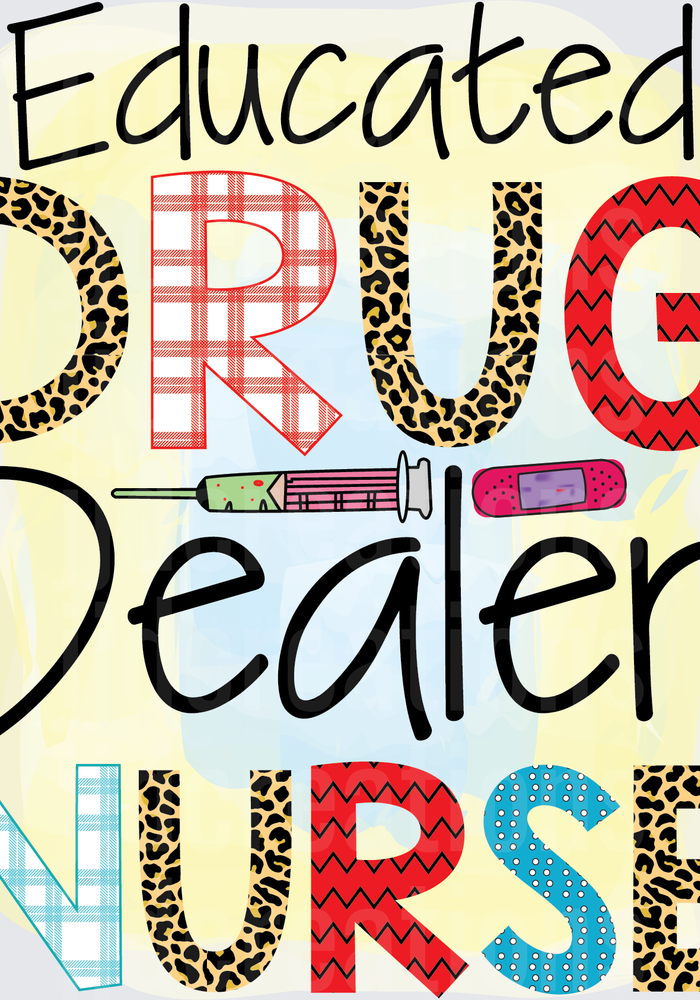 Educated Drug Dealer Nurse Medical Syringe Band-Aid Design