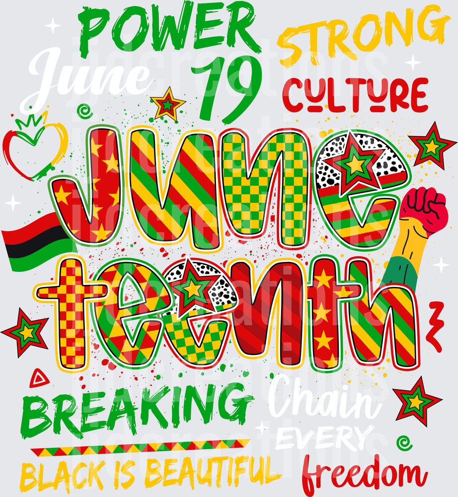 Juneteenth Celebration Design with Pan-African Colors and Freedom Text