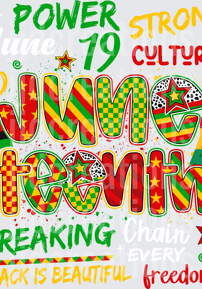 Juneteenth Celebration Design with Pan-African Colors and Freedom Text