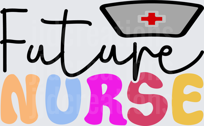 Future Nurse with Nursing Cap and Colorful Letters