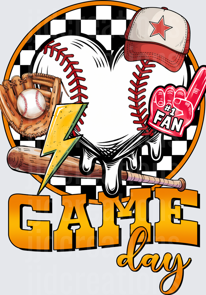 Game Day Baseball Heart with Glove Cap and Foam Finger