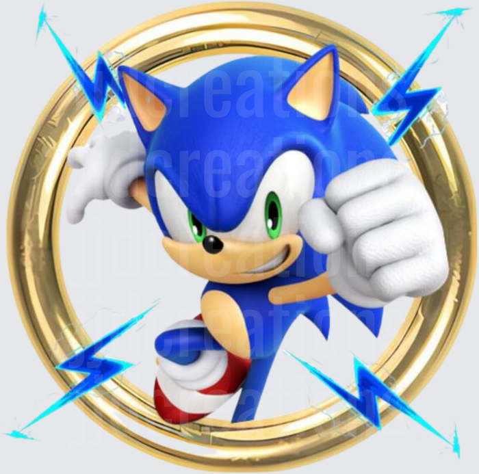 Sonic the Hedgehog Golden Ring Lightning Bolt Design