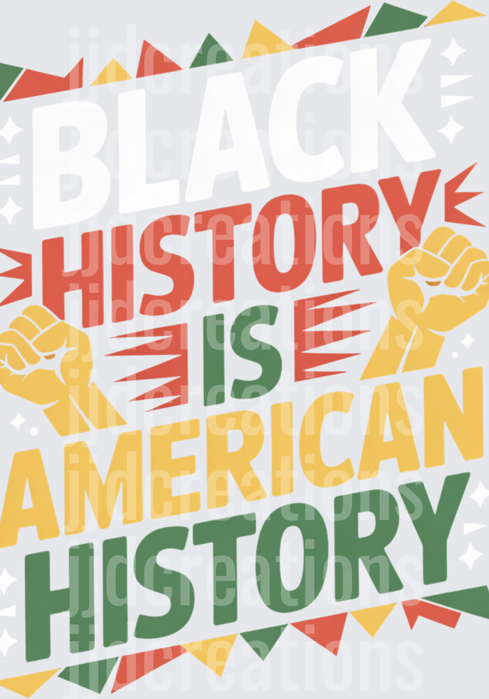 History Is American History Red Green Yellow Raised Fist Design