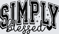Simply Blessed Typography with Sparkle Stars and Heart
