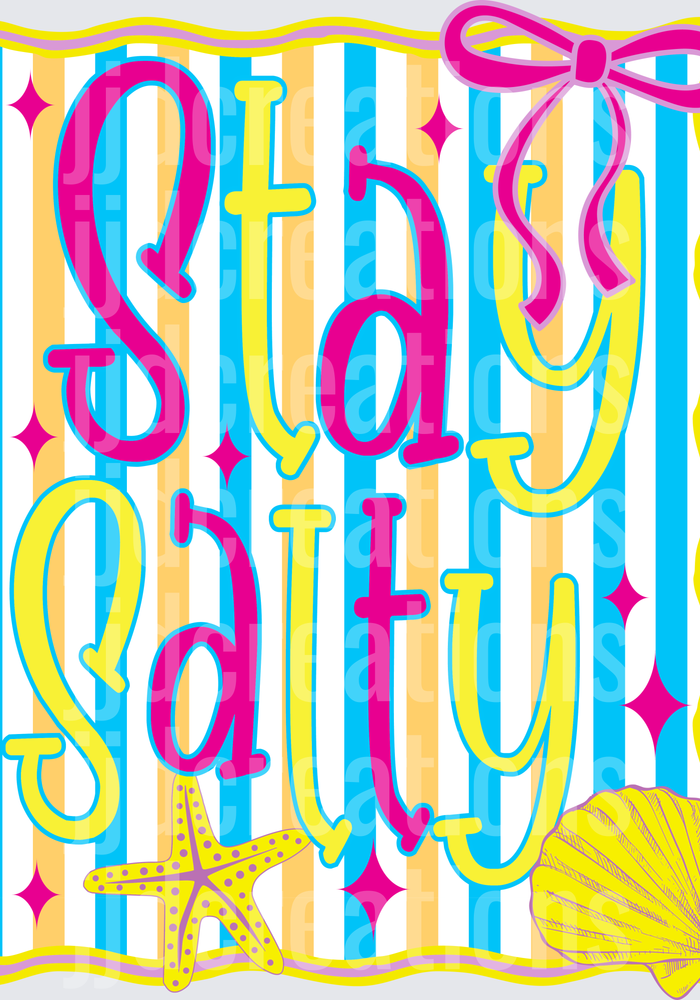 Stay Salty Beach Vibes with Starfish and Shell Design