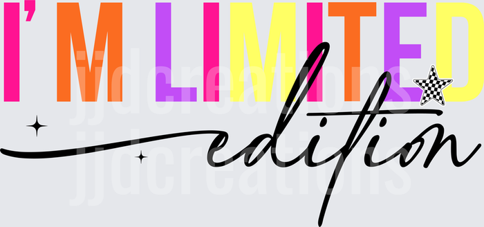 I'm Limited Edition Colorful Typography with Script Font