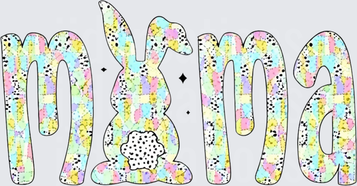 Easter Nana Tie Dye Bunny Silhouette with Cotton Tail