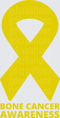 Yellow Ribbon Bone Cancer Awareness Support Design