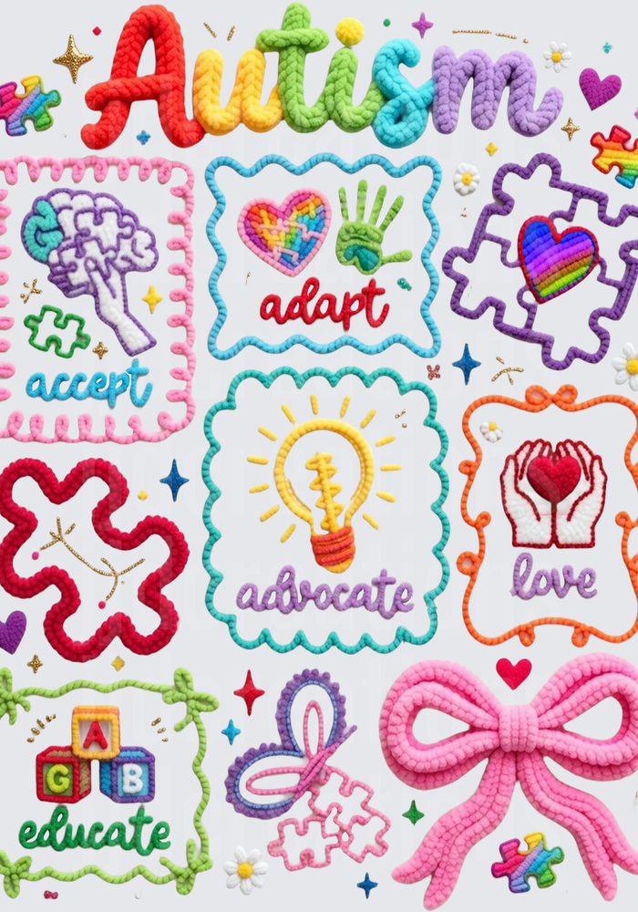 Autism Awareness Accept Adapt Advocate Love Educate Puzzle Pieces