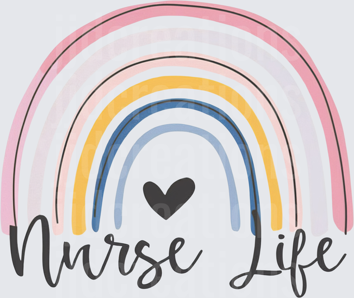 Nurse Life Rainbow with Heart Motivational Design