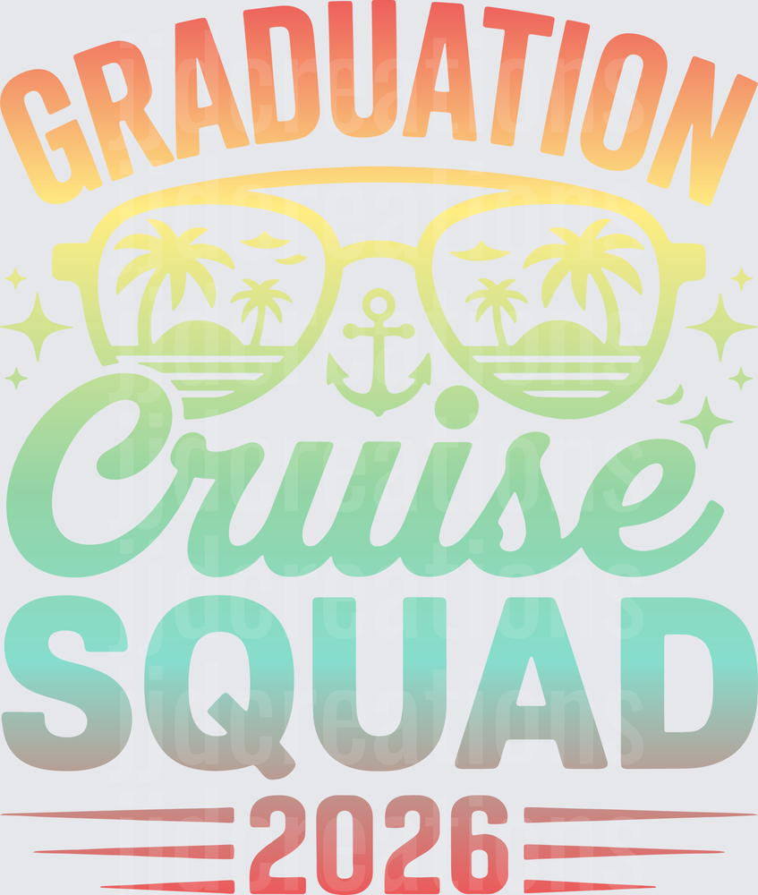 Graduation Cruise Squad 2026 Tropical Sunglasses Anchor