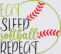 Eat Sleep Softball Repeat Baseball Design