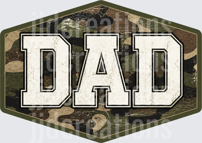 DAD Text on Camouflage Military Pattern Badge
