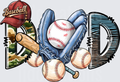 Baseball Dad Typography with Glove Bat and Camouflage