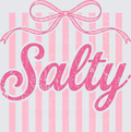 Salty Script Typography with Pink Bow and Stripes