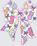 Pastel Plaid Easter Bunny Bow with Spring Flowers