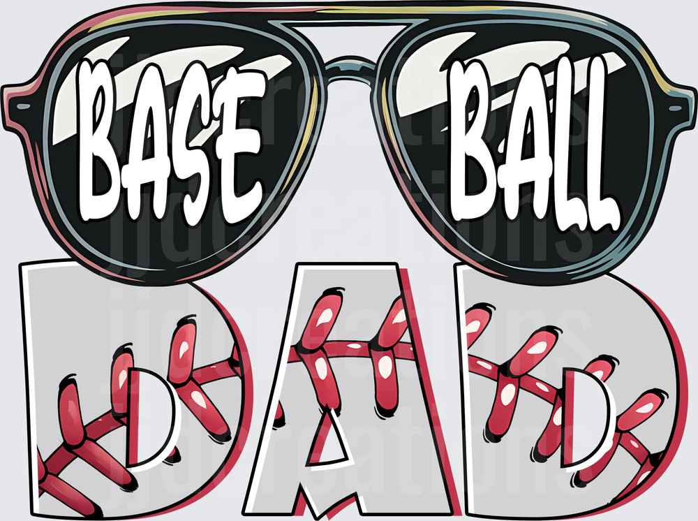 Baseball Dad with Sunglasses and Stitched Text Design