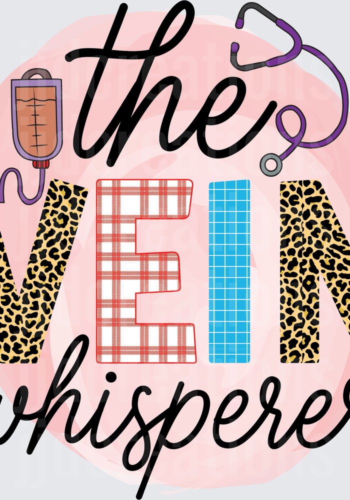 The Vein Whisperer Medical Nurse Stethoscope Leopard Print