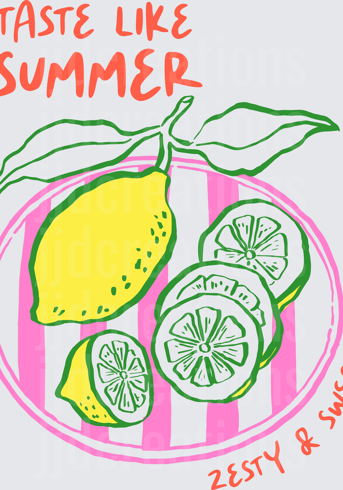 Taste Like Summer Lemons with Pink Stripes Zesty and Sweet