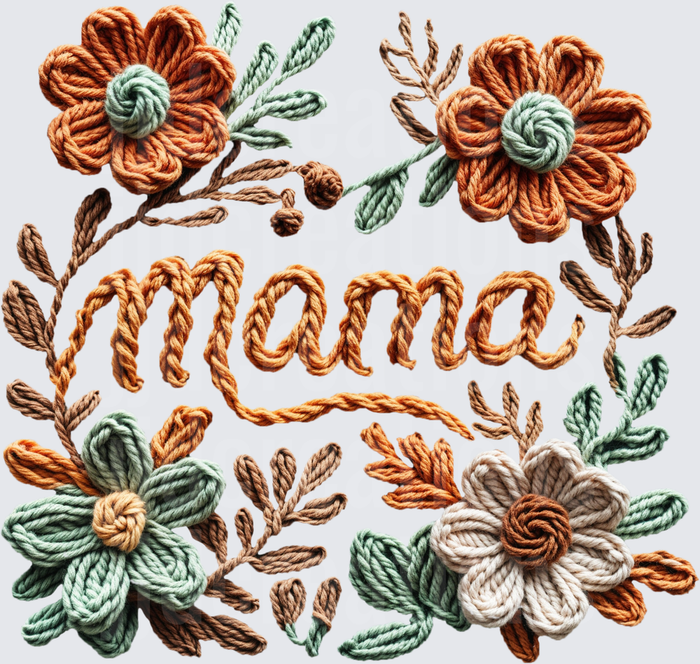 Mama Rope Embroidered Flowers Boho Crocheted Design