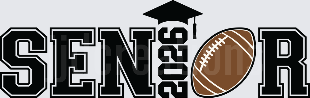 Senior 2025 Graduation Cap Football Design
