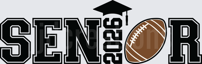 Senior 2025 Graduation Cap Football Design