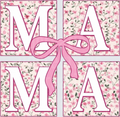 MAMA Pink Floral Letters with Bow Ribbon Mother's Day Design