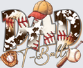 Baseball Dad T-Ball Typography with Equipment and Cap Design