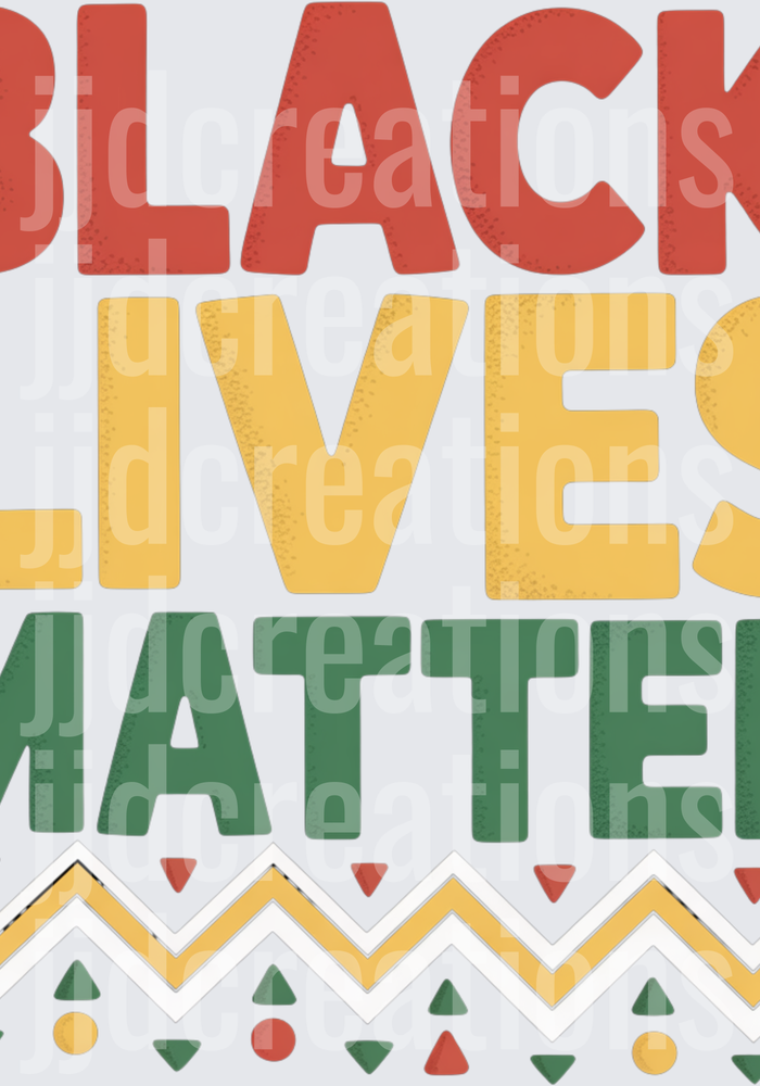 Black Lives Matter Typography with Colorful Geometric Border