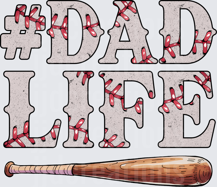 Dad Life Baseball Bat Blood Splatter Horror Typography