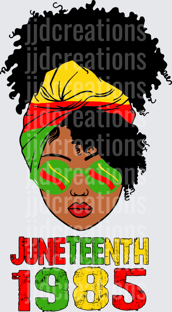 Juneteenth 1865 African American Woman with Head Wrap Design