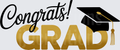 Congrats Grad with Black Graduation Cap and Gold Tassel
